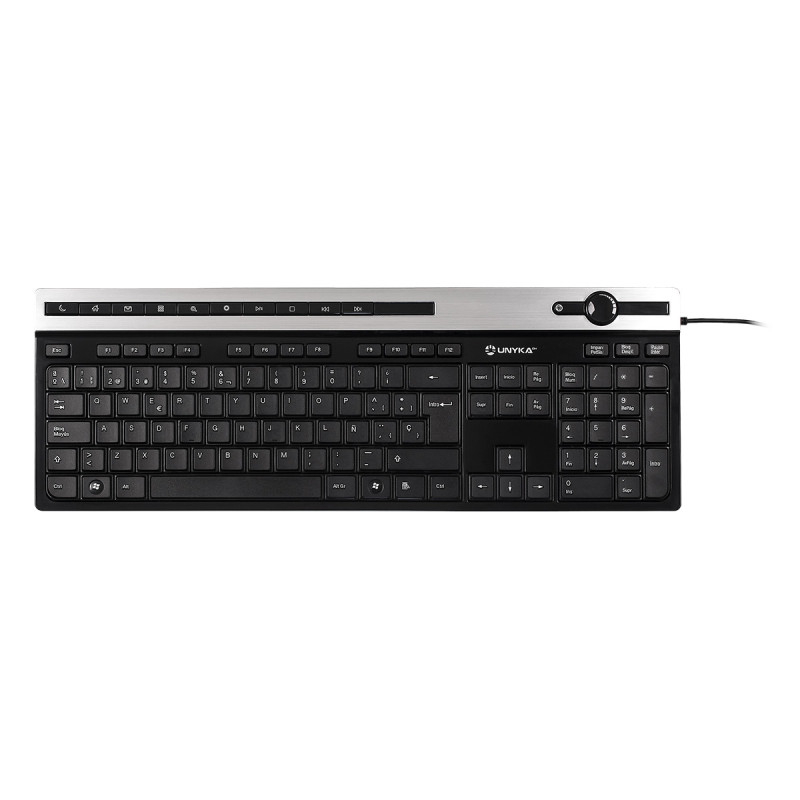 A 2930 TECLADO USB QWERTY NEGRO, PLATA