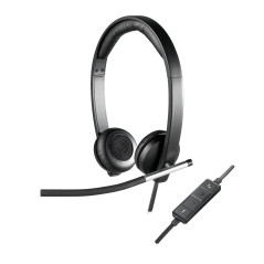 USB HEADSET STEREO H650E AURICULARES ALÁMBRICO DIADEMA OFICINA/CENTRO DE LLAMADAS NEGRO, PLATA