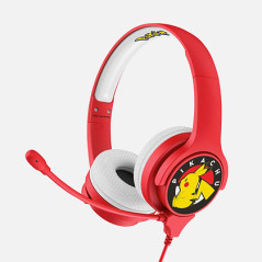 POKÉMON PIKACHU AURICULARES ALÁMBRICO DIADEMA JUEGO ROJO, BLANCO