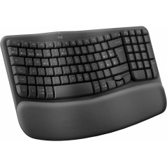 WAVE KEYS, TECLADO ERGONÓMICO INALÁMBRICO CON REPOSAMANOS ACOLCHADO, ESCRITURA CÓMODA Y NATURAL, EAS