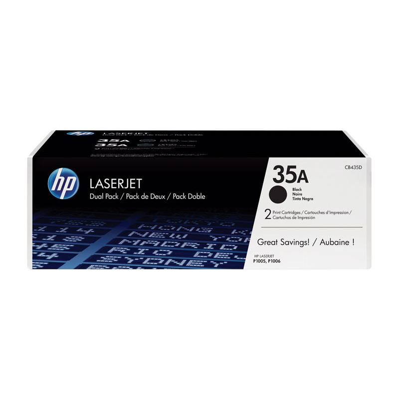 PACK DE AHORRO DE 2 CARTUCHOS DE TÓNER ORIGINAL LASERJET HP 35A