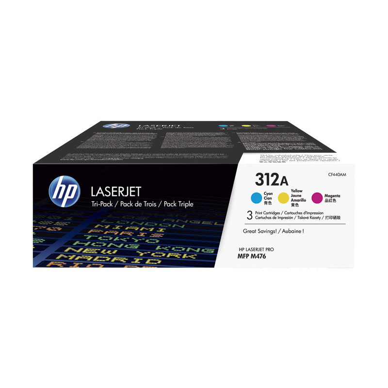 PACK DE AHORRO DE 3 CARTUCHOS DE TÓNER ORIGINAL LASERJET HP 312A