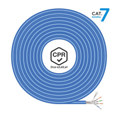 CABLE DE RED RJ45 LSZH CPR DCA CAT.7 600 MHZ S/FTP AWG23, AZUL, 100 M