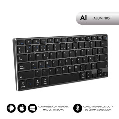 TECLADO WIRELESS BLUETOOTH ALUMINIO ADVANCE COMPACT GREY