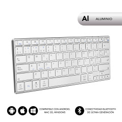 TECLADO WIRELESS BLUETOOTH ALUMINIO ADVANCE COMPACT SILVER