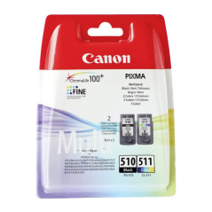 PACK 2 INKJET ORIGINAL CANON CL511+ PG510