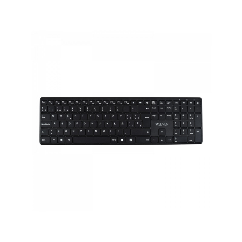 TECLADO BLUETOOTH KW550ESBT DE 2,4 GHZ, MODO DUAL, QWERTY ESPAÑOL: NEGRO