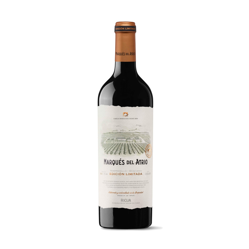 BOTELLA VINO TINTO "MARQUÉS DEL ATRIO" 75cl ED. LIMITADA