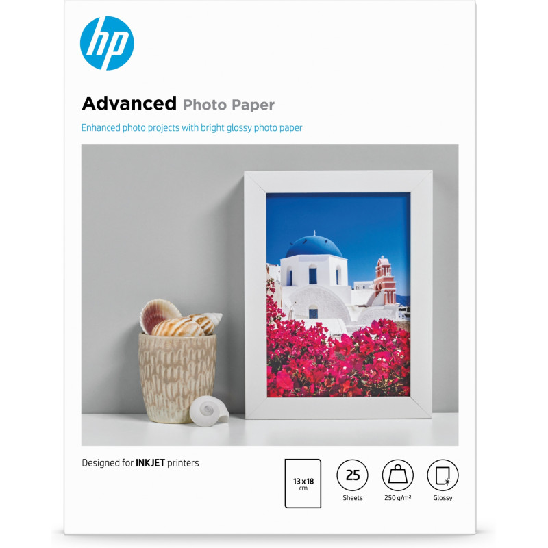 PAPEL FOTOGRÁFICO SATINADO CON BRILLO ADVANCED - 25 HOJAS/13 X 18 CM SIN BORDES