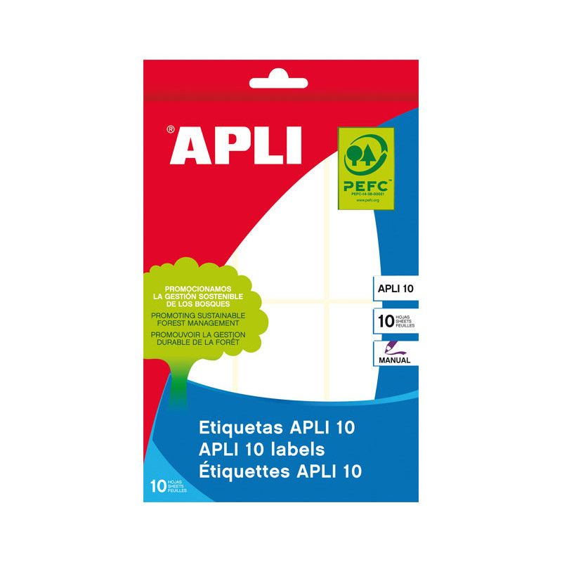 BLÍSTER 10h ETIQUETAS APLI 36x82mm BLÍSTER 10h ETIQUETAS APLI 36x82mm