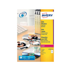 CAJA 25h ETIQUETAS AVERY PARA CD LÁSER Ø117 mm