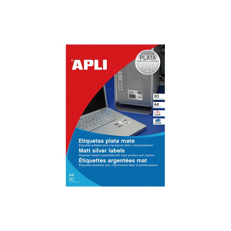 CAJA 20h ETIQUETAS APLI POLIÉSTER 210x297mm