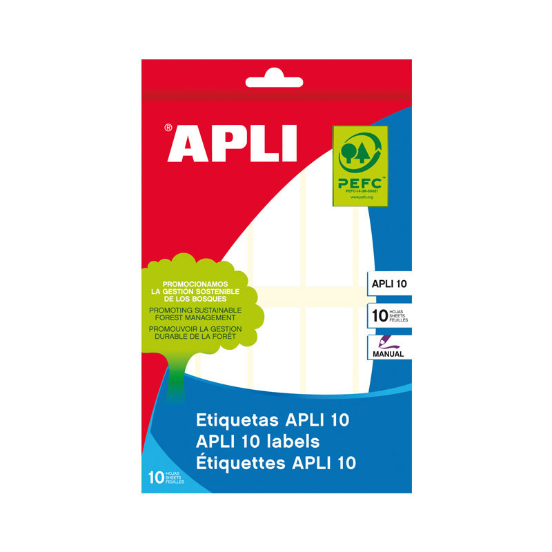 BLÍSTER 10h ETIQUETAS APLI 20x75mm BLÍSTER 10h ETIQUETAS APLI 20x75mm