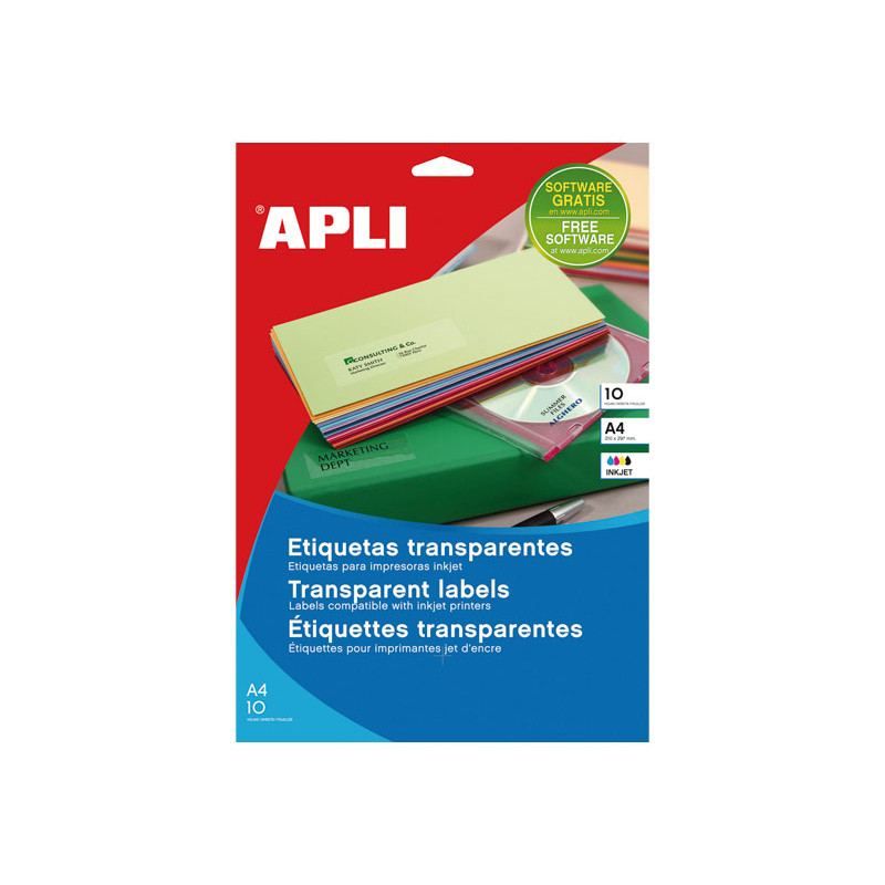 CAJA 10h ETIQUETAS APLI POLIÉSTER 48,5x25,4mm