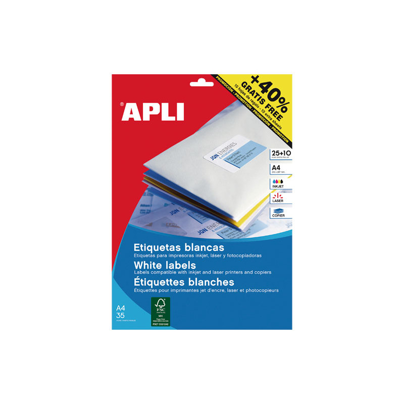 PACK 25+10h ETIQUETAS APLI Ø30mm