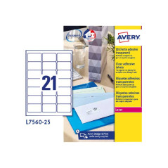 CAJA 25h ETIQUETAS AVERY QUICK PEEL™ 63,5 x 38,1mm