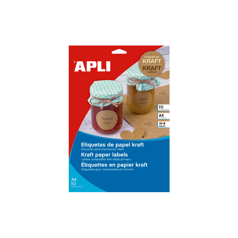 CAJA 10h ETIQUETAS APLI KRAFT 210 x 297mm