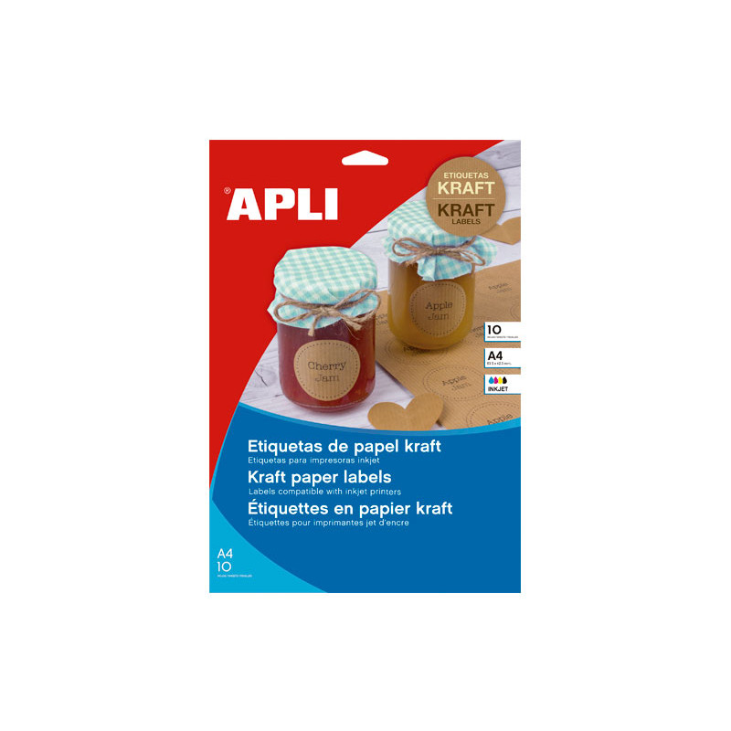 CAJA 10h ETIQUETAS APLI KRAFT 63,5x42,3 mm