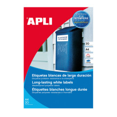 CAJA 20h ETIQUETAS APLI POLIÉSTER 105x148mm PARA EXTERIOR