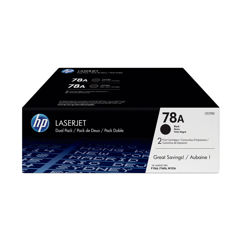 PACK DE AHORRO DE 2 CARTUCHOS DE TÓNER ORIGINAL LASERJET HP 78A