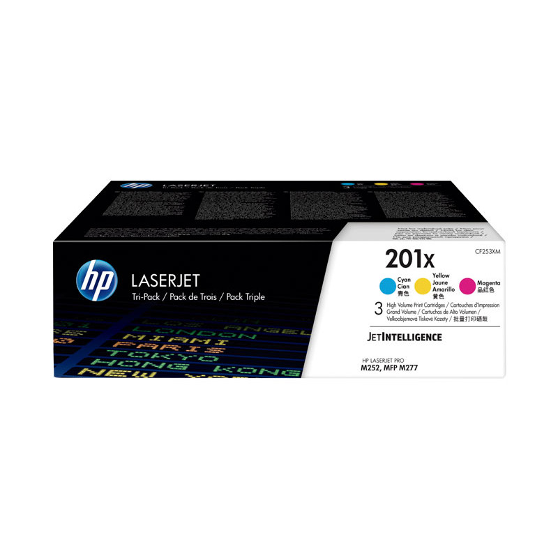 PAQUETE DE 3 CARTUCHOS DE TÓNER ORIGINAL HP LASERJET 201X