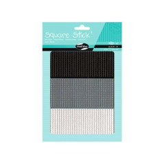 BLÍSTER 1h PEGATINAS MAILDOR SQUARE STICK` 0,5cm: NEGRO-BLANCO