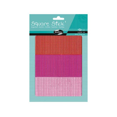 BLÍSTER 1h PEGATINAS MAILDOR SQUARE STICK` 0,5cm: ROJO-ROSA