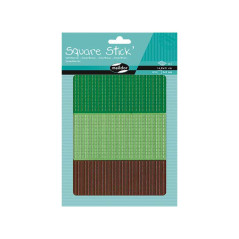 BLÍSTER 1h PEGATINAS MAILDOR SQUARE STICK` 0,5cm: VERDE-MARRÓN