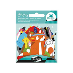 BLÍSTER 30 PEGATINAS STICKY MAILDOR "ANIMALES DISFRAZADOS"