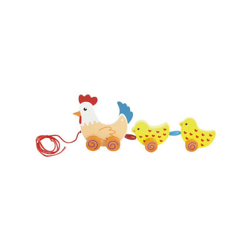 ARRASTRE ANDREU TOYS: GALLINA CON POLLITOS