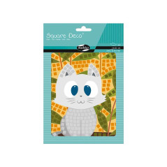 KIT MOSAICO ADHESIVO MAILDOR "SQUARE DECO: GATO"