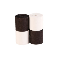 PACK 4 ROLLOS PAPEL CREPÉ CLAIREFONTAINE 5cmx10m MIX BLANCO Y NEGRO