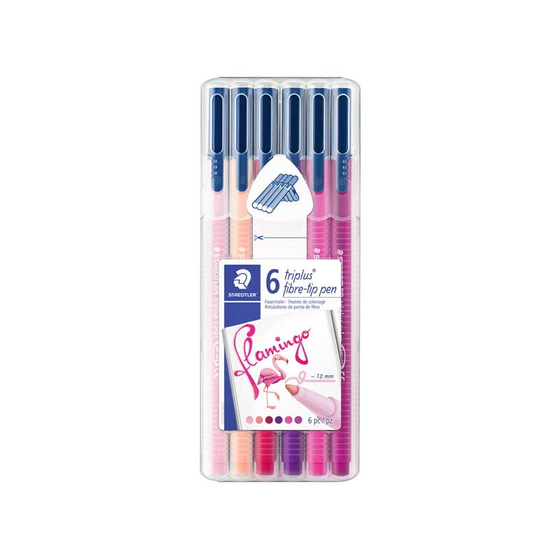 ESTUCHE 6 ROTULADORES STAEDTLER TRIPLUS COLOURS 323 MY FLAMINGO