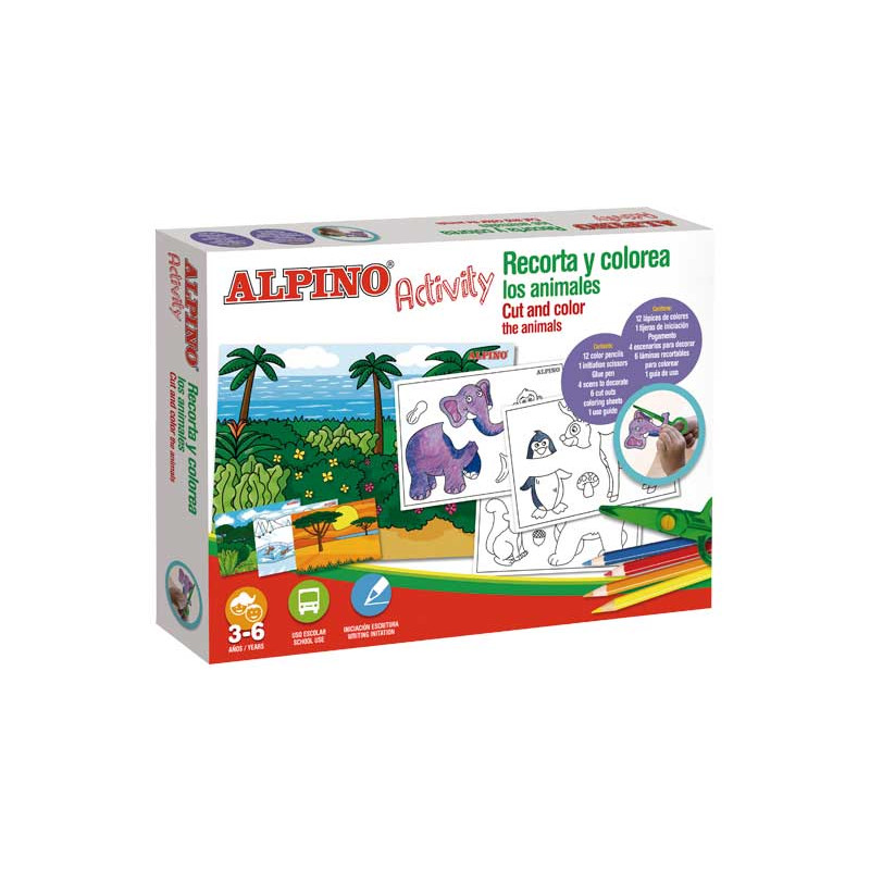 KIT ALPINO ACTIVITY: RECORTA Y COLOREA ANIMALES