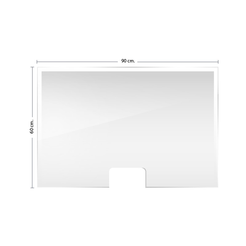 MAMPARA DE PROTECCIÓN METACRILATO TRANSPARENTE HORIZONTAL 90x60x30 CM MAMPARA DE PROTECCIÓN METACRILATO TRANSPARENTE HORIZONTAL 90x60x30 CM