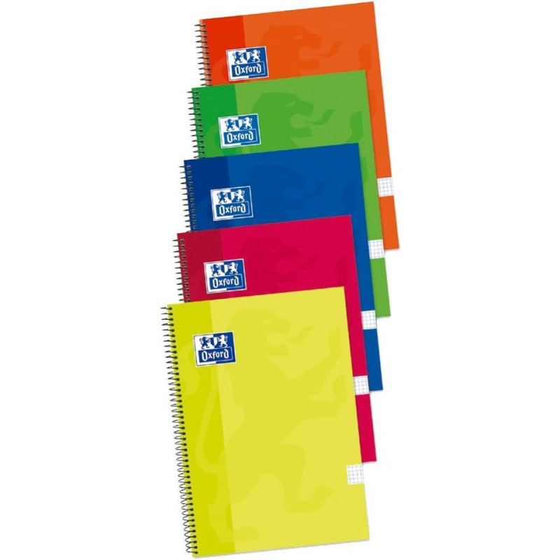 PACK 4+1 CUADERNOS OXFORD "CLASSIC: WRITE&ERASE" Fº 80h MILIMETRADO COLORES VIVOS