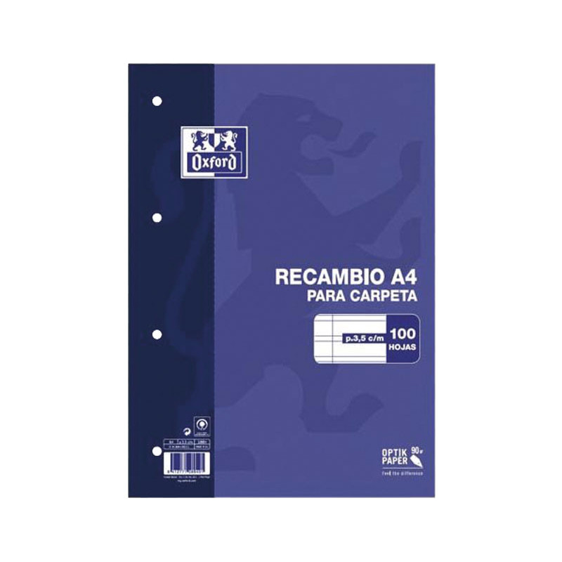RESMILLERÍA OXFORD CLASSIC A4 100h PAUTA 3,5 RESMILLERÍA OXFORD CLASSIC A4 100h PAUTA 3,5