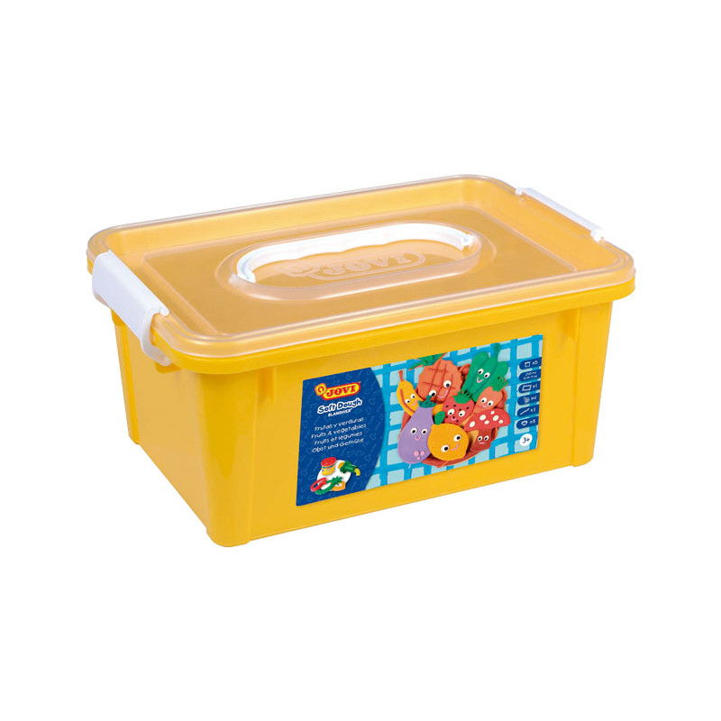 CAJA 5 BOTES PLASTILINA JOVI SOFT DOUGH BLANDIVER + ACCESORIOS FRUTAS Y VERDURAS