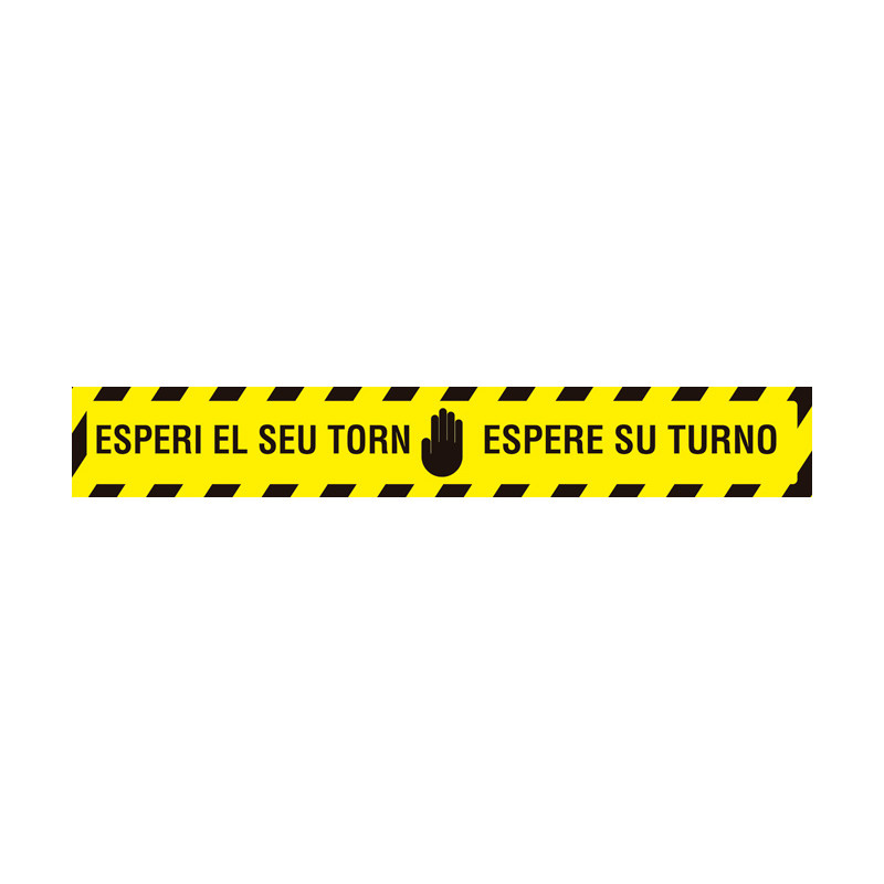 VINILO ADHESIVO PARA SUELO: ESPERE SU TURNO. CASTELLANO Y CATALÁN. RECTANGULAR VINILO ADHESIVO PARA SUELO: ESPERE SU TURNO. CASTELLANO Y CATALÁN. RECTANGULAR