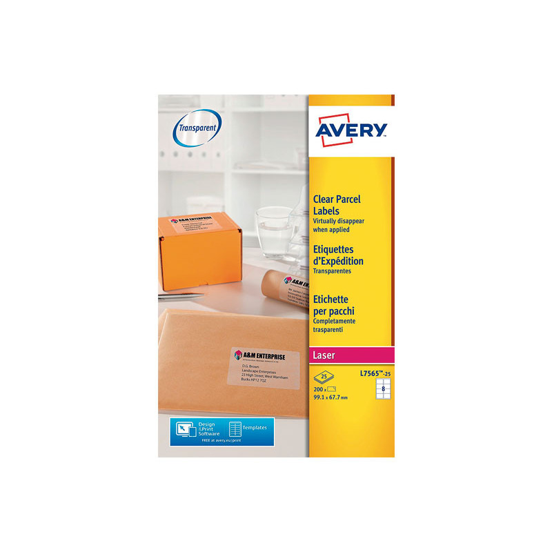 CAJA 25h ETIQUETAS AVERY QUICK PEEL™ 99,1 x 67,7mm