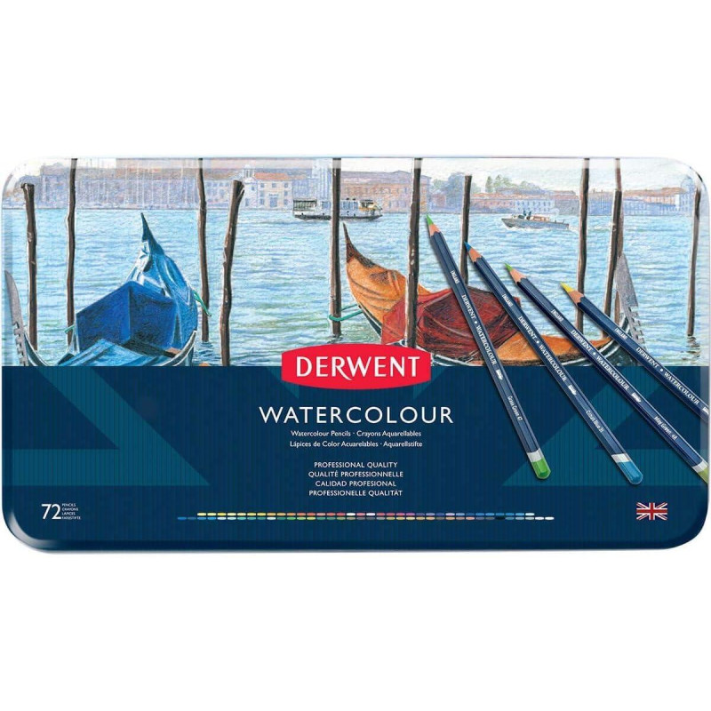 CAJA DE METAL 72 LÁPICES DERWENT "WATERCOLOUR"