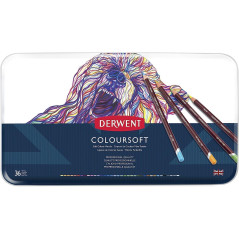 CAJA DE METAL 36 LÁPICES DERWENT "COLOURSOFT"