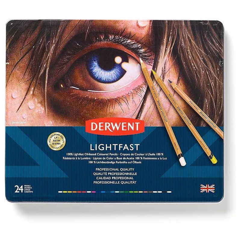 CAJA DE METAL 24 LÁPICES DERWENT "LIGHTFAST"